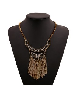 Hollow Round Flowers Combo Pendants Design Chunky Fashion Statement Necklace - Multicolor