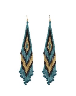Geometric Image Design Dangling Tassel High Fashion Women Costume Earrings