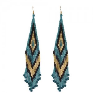Geometric Image Design Dangling Tassel High Fashion Women Costume Earrings