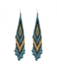 Geometric Image Design Dangling Tassel High Fashion Women Costume Earrings