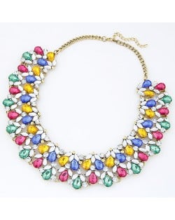 Shining Acrylic Gems Spring Fashion Women Costume Necklace