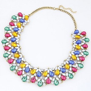 Shining Acrylic Gems Spring Fashion Women Costume Necklace