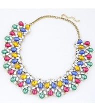 Shining Acrylic Gems Spring Fashion Women Costume Necklace