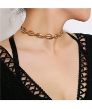 Alloy Seashell Vintage Style Women Costume Necklace - Golden + Brown