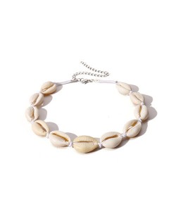 Natural Seashell Beach Fashion Short Costume Necklace - White
