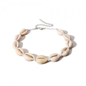 Natural Seashell Beach Fashion Short Costume Necklace - White