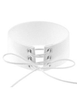 Vintage Tie Fashion Unique Choker Statement Necklace - White