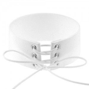 Vintage Tie Fashion Unique Choker Statement Necklace - White