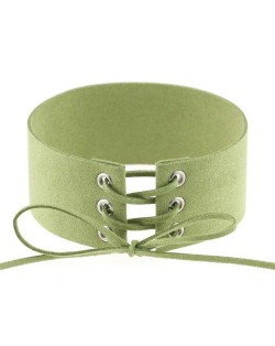 Vintage Tie Fashion Unique Choker Statement Necklace - Green