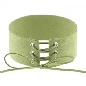 Vintage Tie Fashion Unique Choker Statement Necklace - Green