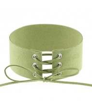 Vintage Tie Fashion Unique Choker Statement Necklace - Green