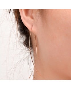 Graceful Copper Fish Shape High Fashion Costume Earrings - Golden