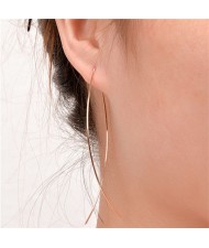 Graceful Copper Fish Shape High Fashion Costume Earrings - Golden