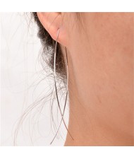 Graceful Copper Fish Shape High Fashion Costume Earrings - Silver
