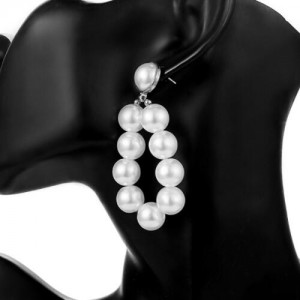 Artificial Pearl Waterdrop Design Elegant Fashion Costume Earrings