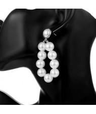 Artificial Pearl Waterdrop Design Elegant Fashion Costume Earrings