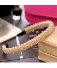 Shining Crystal Embellished Korean Fashion Hair Hoop - Brown