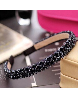 Shining Crystal Embellished Korean Fashion Hair Hoop - Purplish Blue