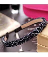 Shining Crystal Embellished Korean Fashion Hair Hoop - Purplish Blue