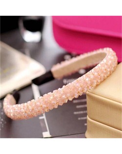 Shining Crystal Embellished Korean Fashion Hair Hoop - Pink