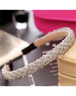 Shining Crystal Embellished Korean Fashion Hair Hoop - Gray