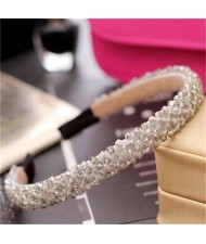 Shining Crystal Embellished Korean Fashion Hair Hoop - Gray