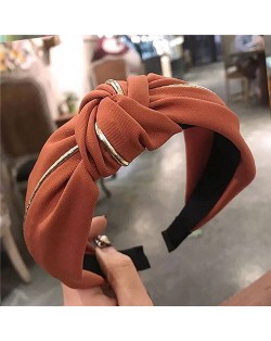 Graceful Cloth Bowknot Korean Fashion Women Hair Hoop - Coffee