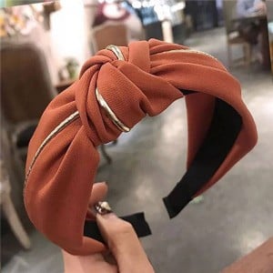 Graceful Cloth Bowknot Korean Fashion Women Hair Hoop - Coffee