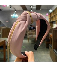 Graceful Cloth Bowknot Korean Fashion Women Hair Hoop - Pink