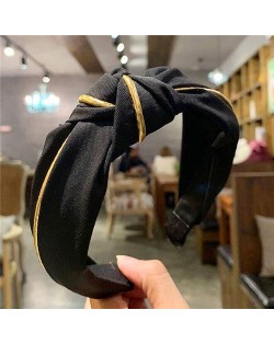 Graceful Cloth Bowknot Korean Fashion Women Hair Hoop - Black
