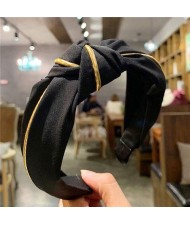 Graceful Cloth Bowknot Korean Fashion Women Hair Hoop - Black