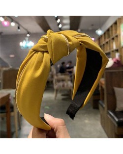 Graceful Cloth Bowknot Korean Fashion Women Hair Hoop - Yellow