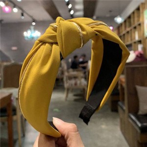 Graceful Cloth Bowknot Korean Fashion Women Hair Hoop - Yellow