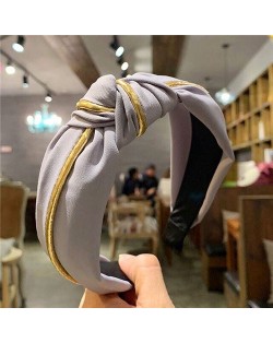 Graceful Cloth Bowknot Korean Fashion Women Hair Hoop - Pinkish Gray