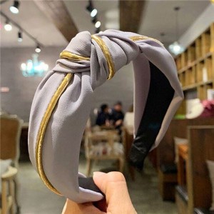Graceful Cloth Bowknot Korean Fashion Women Hair Hoop - Pinkish Gray
