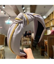 Graceful Cloth Bowknot Korean Fashion Women Hair Hoop - Pinkish Gray