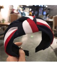 Contrast Colors Combination Design Cloth Bowknot Women Hair Hoop - Pattern 1