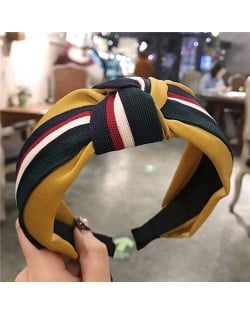 Contrast Colors Combination Design Cloth Bowknot Women Hair Hoop - Pattern 2