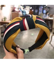 Contrast Colors Combination Design Cloth Bowknot Women Hair Hoop - Pattern 2