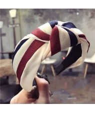 Contrast Colors Combination Design Cloth Bowknot Women Hair Hoop - Pattern 3