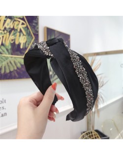 Shining Fashion Cloth Bowknot Style Korean Fashion Women Hair Hoop - Black