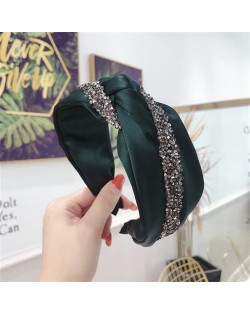 Shining Fashion Cloth Bowknot Style Korean Fashion Women Hair Hoop - Gray