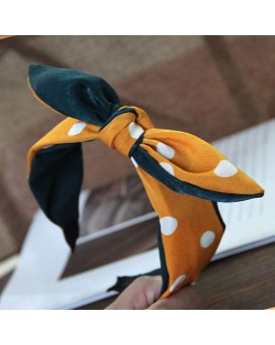 Podka Dot Bunny Ear Bowknot Fashion Cloth Hair Hoop - Green