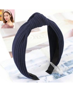 Velvet Texture Bowknot Design Fashion Cloth Hair Hoop - Purpish Blue