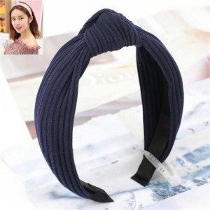 Velvet Texture Bowknot Design Fashion Cloth Hair Hoop - Purpish Blue