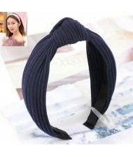 Velvet Texture Bowknot Design Fashion Cloth Hair Hoop - Purpish Blue
