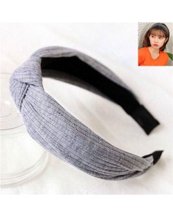 Velvet Texture Bowknot Design Fashion Cloth Hair Hoop - Light Gray