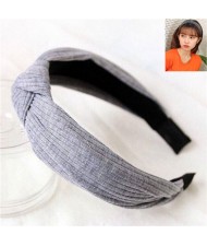 Velvet Texture Bowknot Design Fashion Cloth Hair Hoop - Light Gray