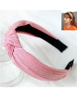 Velvet Texture Bowknot Design Fashion Cloth Hair Hoop - Pink