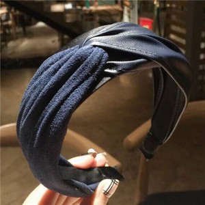 Artificial Leather and Cloth Jointed Korean Fashion Women Hair Hoop - Royal Blue